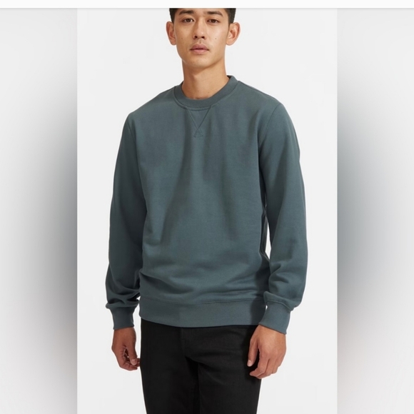 Everlane Uniform French Terry Pullover Sweatshirt sz M forest green - Picture 9 of 10